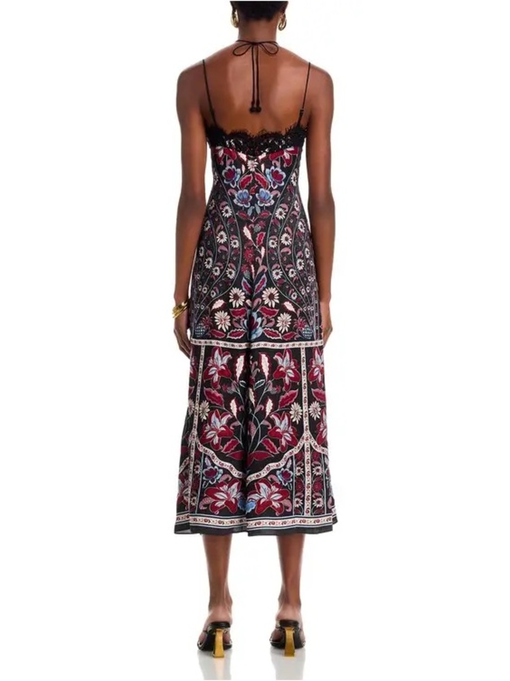 Black Marcelle Lace Lenzing™
Ecovero™ Viscose Slip Midi Dress - Picture 3 of 11
